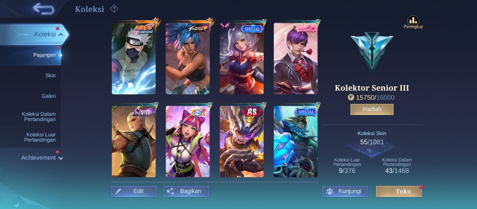 Akun Advance Server | Skin KKash | Senior II | 3S